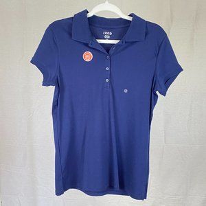 NWT IZOD Women's Blue Short Sleeve Polo Shirt Sized Large